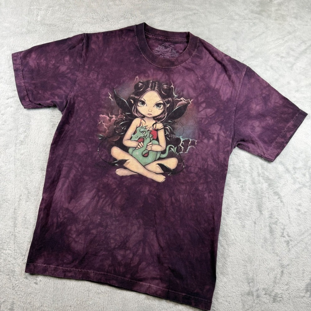 VTG The Mountain Pet Dragon Tie Dye T-Shirt Purple READ DESCRIPTION ABOUT SIZE.